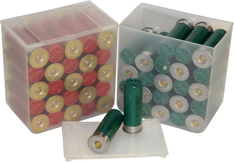 MTM SS25-00 Shell Stack 25 Round Compact Shotshell Storage Box, Clear See-Thru, Small, USA Made - Image 2